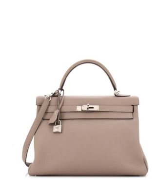 Pre-Owned HERMÈS - Kelly 32 Handbag Grey Togo with Palladium Hardware