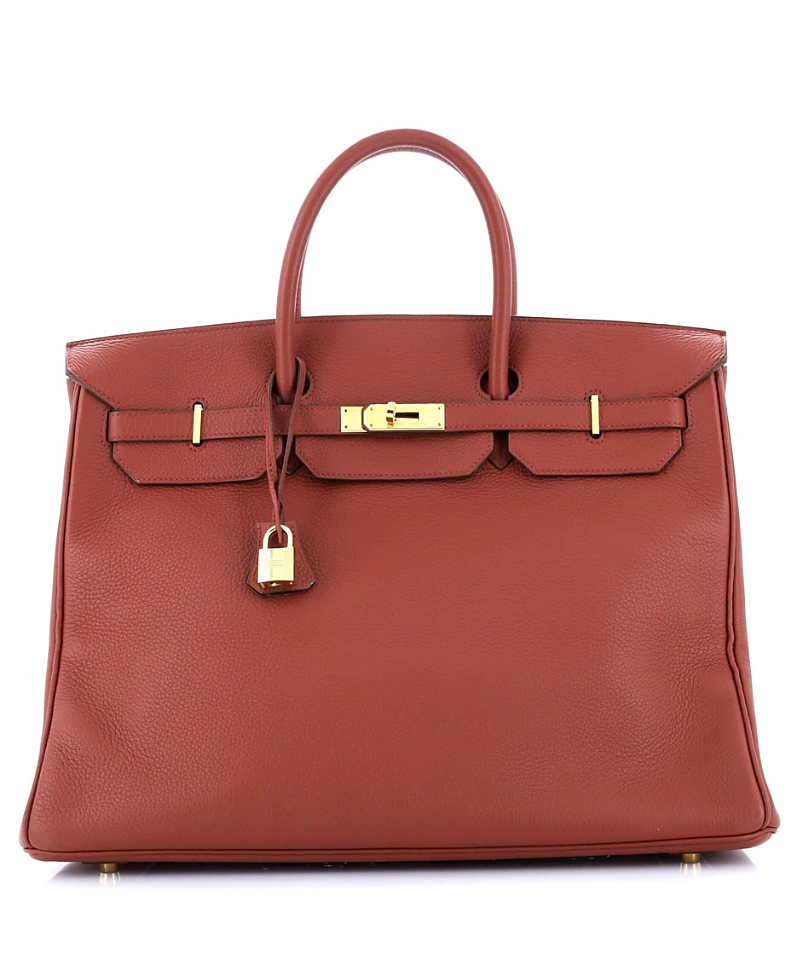 Pre-Owned Hermes Birkin 40 Handbag Clemence with Gold Hardware