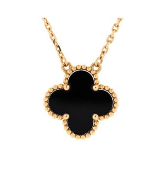 Pre-Owned Van Cleef & Arpels Vintage Alhambra Pendant Necklace 18K Gold and Onyx