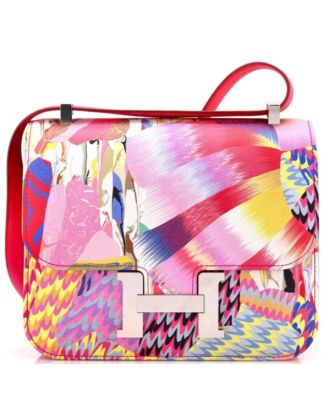 Pre-Owned HERMÈS - 24 Constance Bag Limited Edition Marble Printed Silk