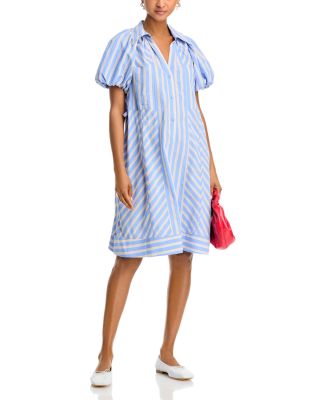 Puff Sleeve Short Shirt Dress