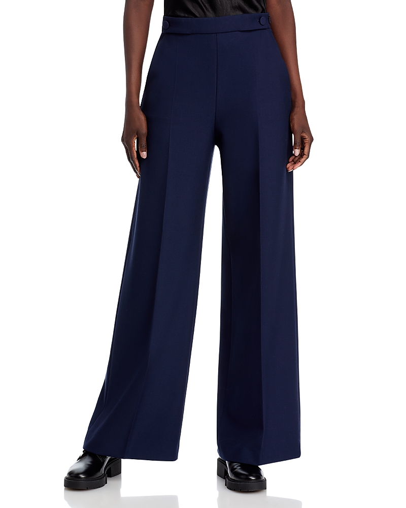 Hugo Boss Relaxed-fit Trousers In A Linen Blend In Clean Navy