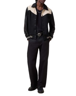 Endleton Mixed Media Western Bomber Jacket