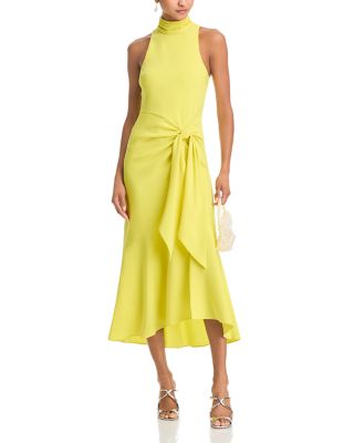 Crepe Rori Tie Waist Turtleneck Dress