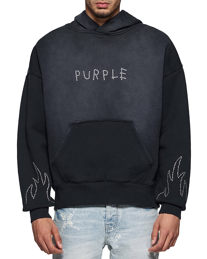 Purple Brand Logo-embellishment Hoodie In Black