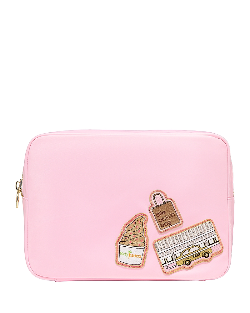 STONEY CLOVER LANE LARGE POUCH WITH 3 BLOOMINGDALE'S PATCHES