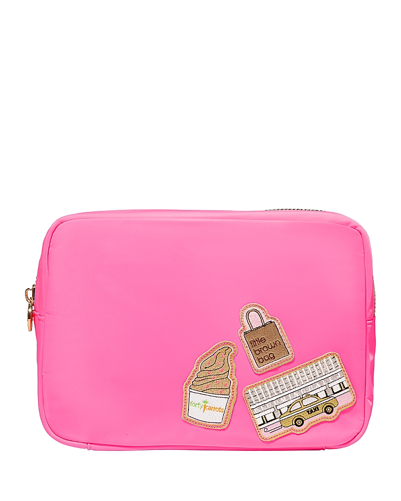 STONEY CLOVER LANE LARGE POUCH WITH 3 BLOOMINGDALE'S PATCHES