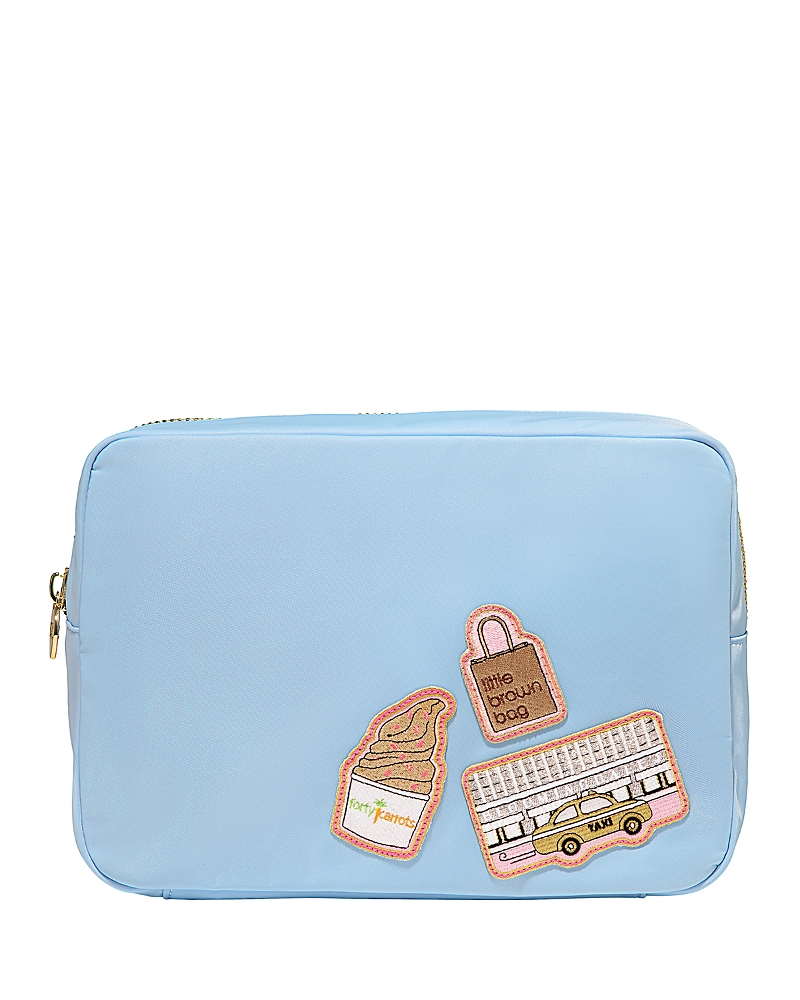 STONEY CLOVER LANE LARGE POUCH WITH 3 BLOOMINGDALE'S PATCHES