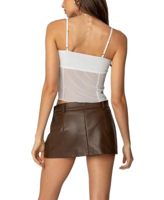 Viv Ruched Sheer Mesh Top