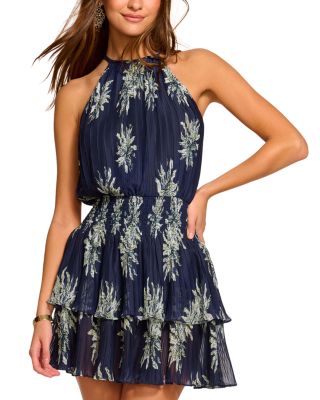 Donnielle Floral Smocked Halter Neck Dress