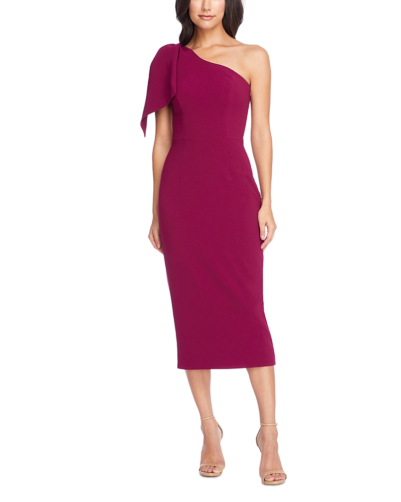 DRESS THE POPULATION DRESS THE POPULATION TIFFANY ONE SHOULDER MIDI DRESS