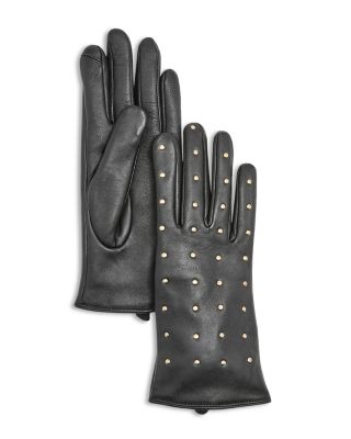 Stud Embellished Leather Gloves - Exclusive