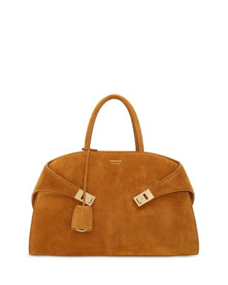 FERRAGAMO - Medium Suede Hug Handbag