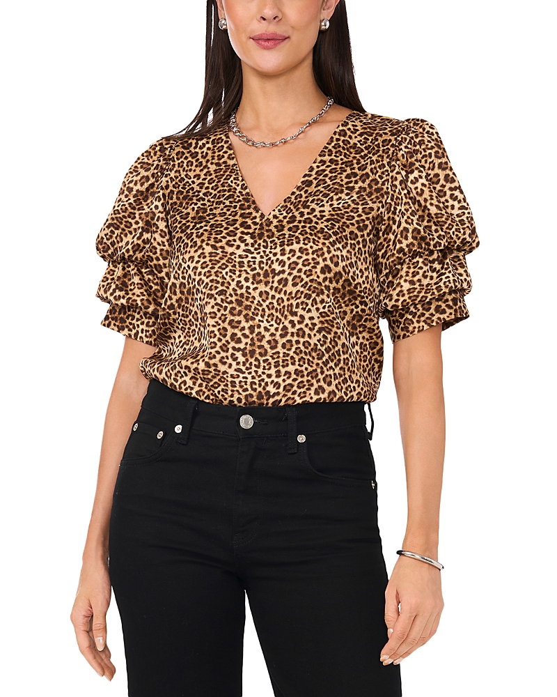 1.state Bubble Sleeve Top In Sand