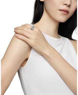 Petite Albion Ring with Prasiolite & Diamonds