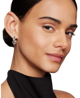 Cable Loop Hoop Earrings with 18K Gold
