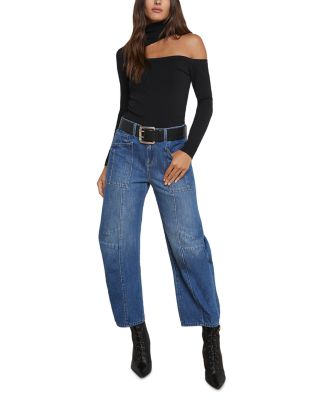 Cody Rodeo High Rise Cropped Barrel Jeans in Brentwood