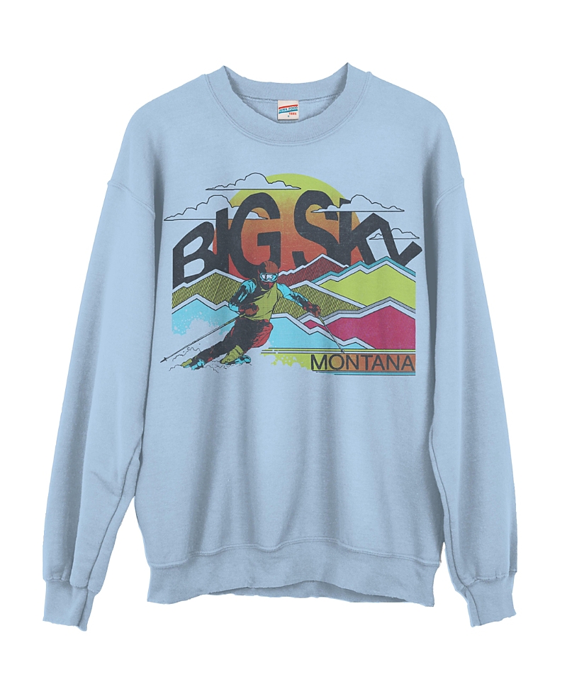 Junk Food Clothing Unisex Big Sky Montana Flea Market Fleece Sweatshirt In Light Blue