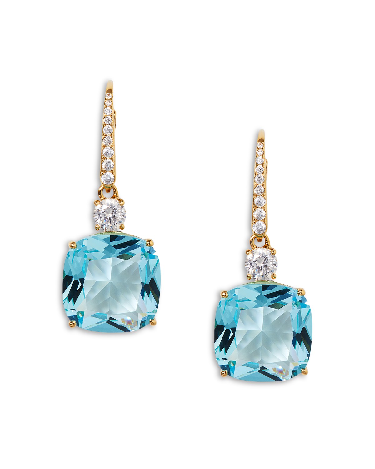 Soleil Cubic Zirconia Drop Earrings in 18K Gold Plated