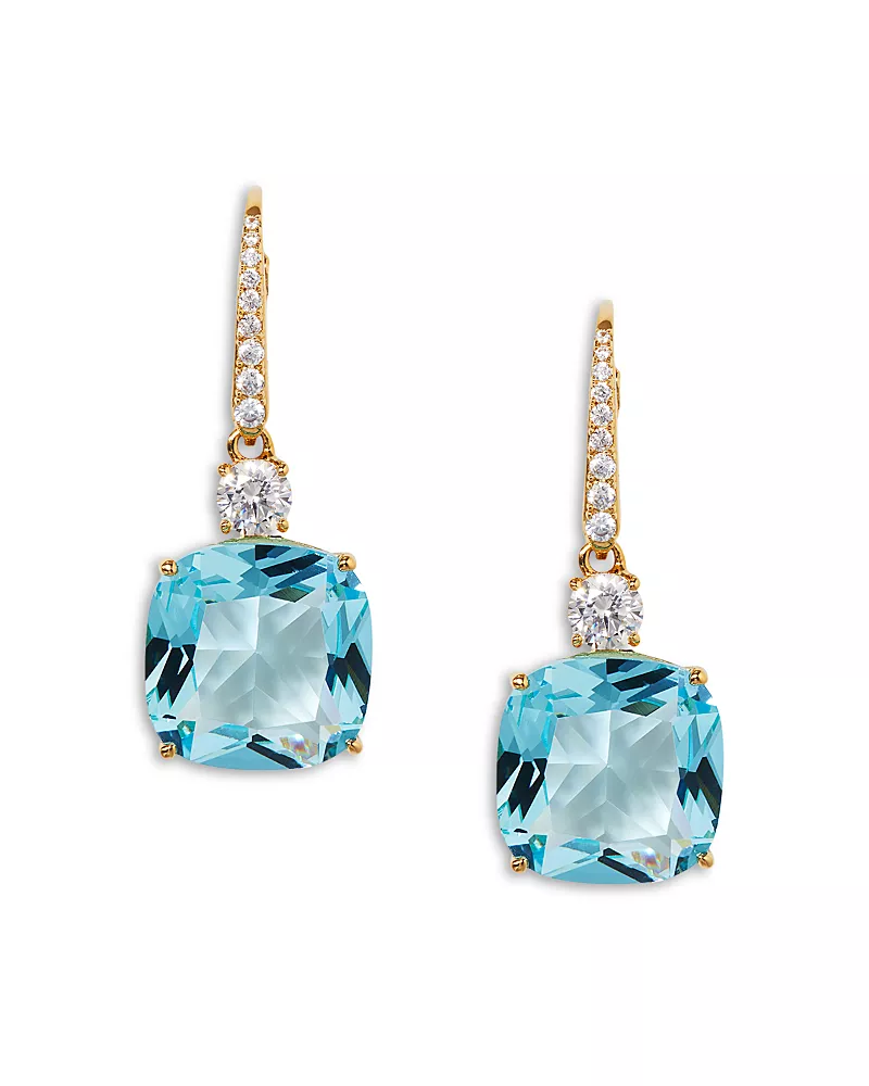Nadri Soleil Cubic Zirconia Drop Earrings in 18K Gold Plated