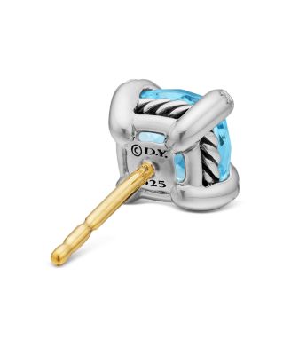 Ch&acirc;telaine&reg; Stud Earrings with Blue Topaz and Diamonds