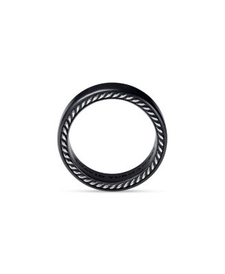 Men's Streamline&reg; Band Ring in Black Titanium, 6mm