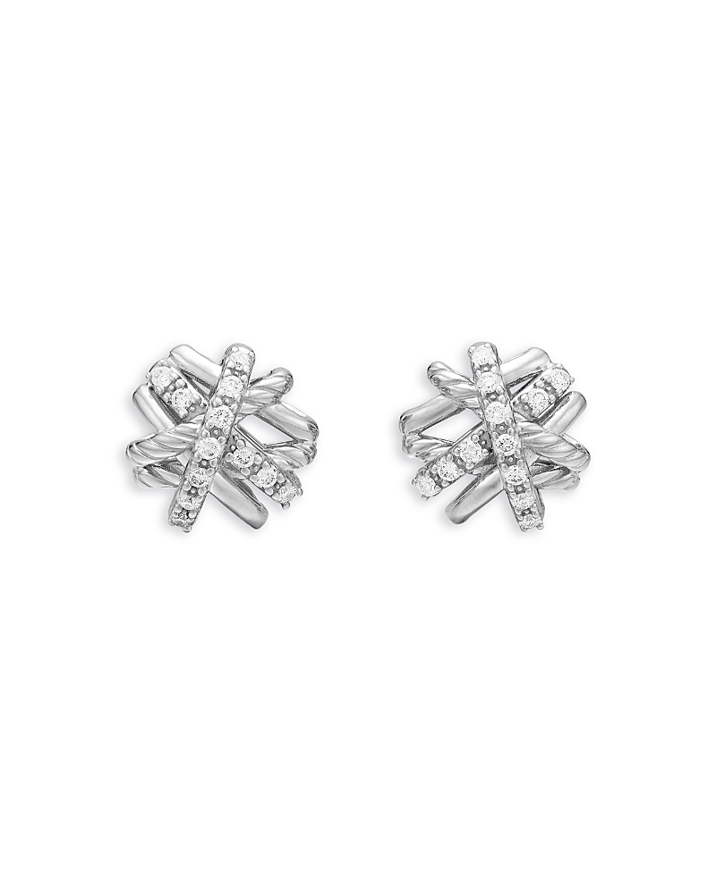 David Yurman Crossover Earrings with Diamonds