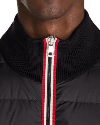 Wool Knit Quilted Down Combo Cardigan