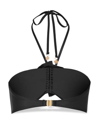 Floral Appliqu&eacute; Halter Bikini Top