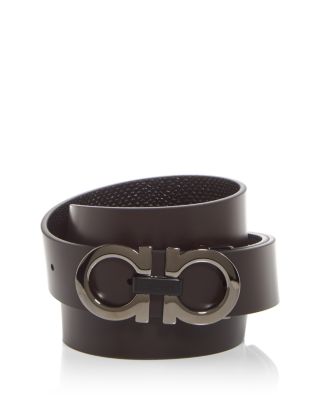 Men's Double Gancini Reversible Leather Belt