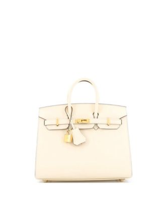 Pre-Owned Hermes Birkin 25 Handbag Light Epsom with Gold Hardware