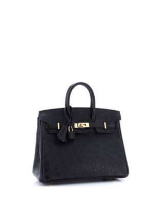 Pre-Owned HERMÈS Pre-Owned Hermes Birkin 25 Handbag Black Ostrich