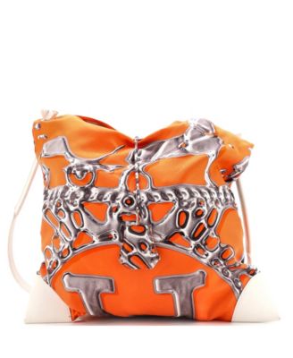 Pre-Owned HERMÈS - GM Silky City Bag Printed Silk and Leather