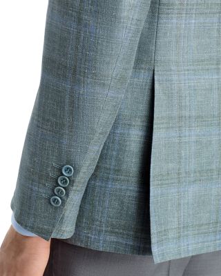 Canali Siena Wool, Silk & Linen Plaid Classic Fit Sport Coat