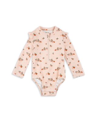 FIRSTS by petit lem - Girls' Textured Rashguard Swimsuit - Baby