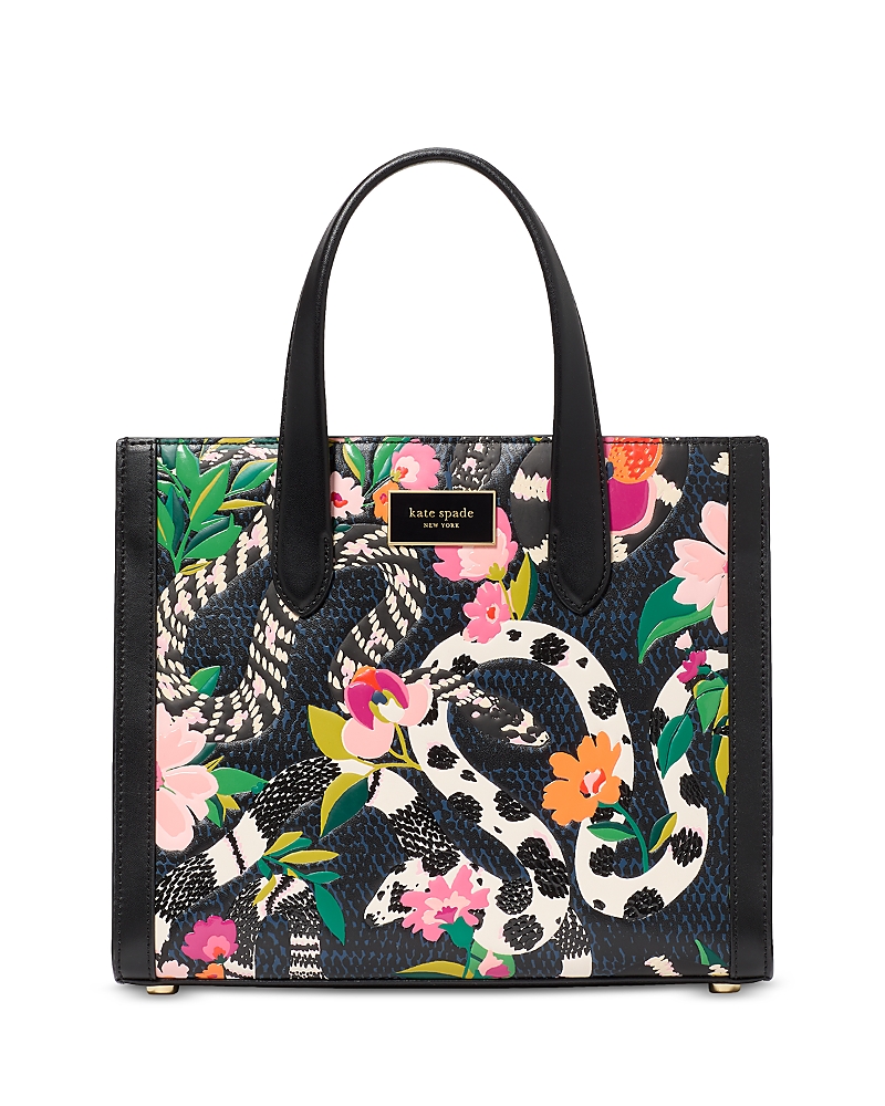 KATE SPADE KATE SPADE NEW YORK MANHATTAN SNAKE PRINT EMBOSSED LEATHER SMALL TOTE