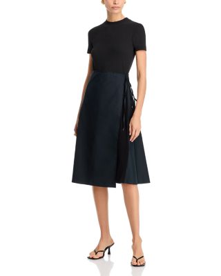 Rosetta Getty - Short Sleeve Apron Combo Dress