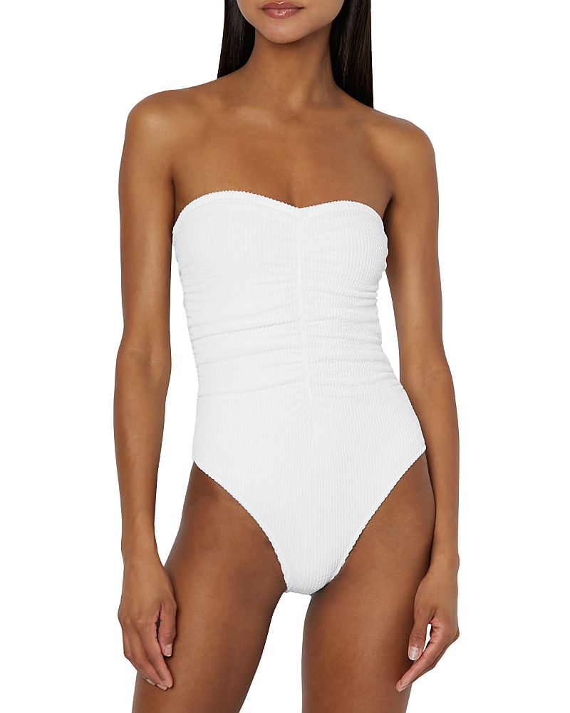 Milly Textured Ruched One Piece Swimsuit