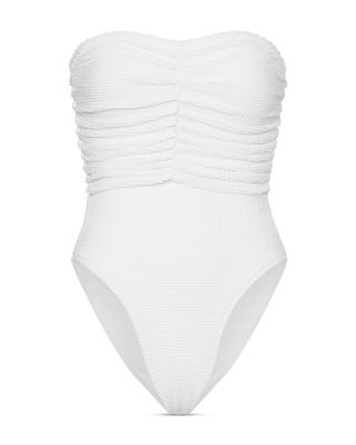 Textured Ruched One Piece Swimsuit