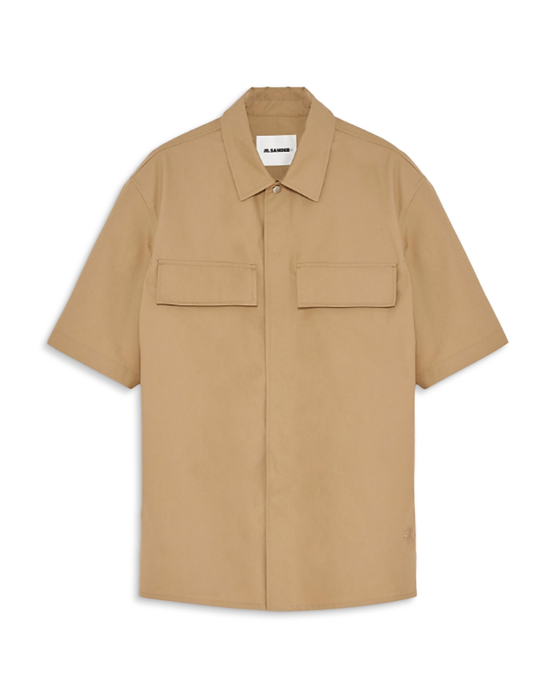 Shop Jil Sander Short Sleeve Button Front Shirt In Cereal