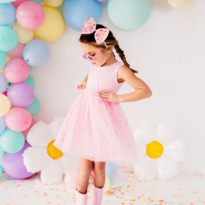 Girl Birthday Party Tulle Bow Headband - Little and Big Kid