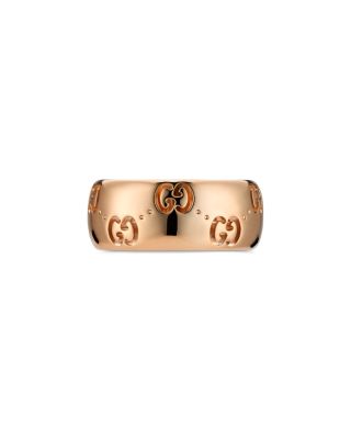 18K Rose Gold Icon Logo Wide Width Band