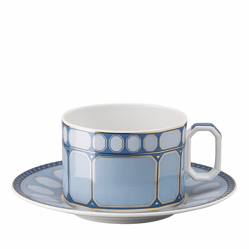Rosenthal Swarovski Signum Teacup And Saucer In Blue