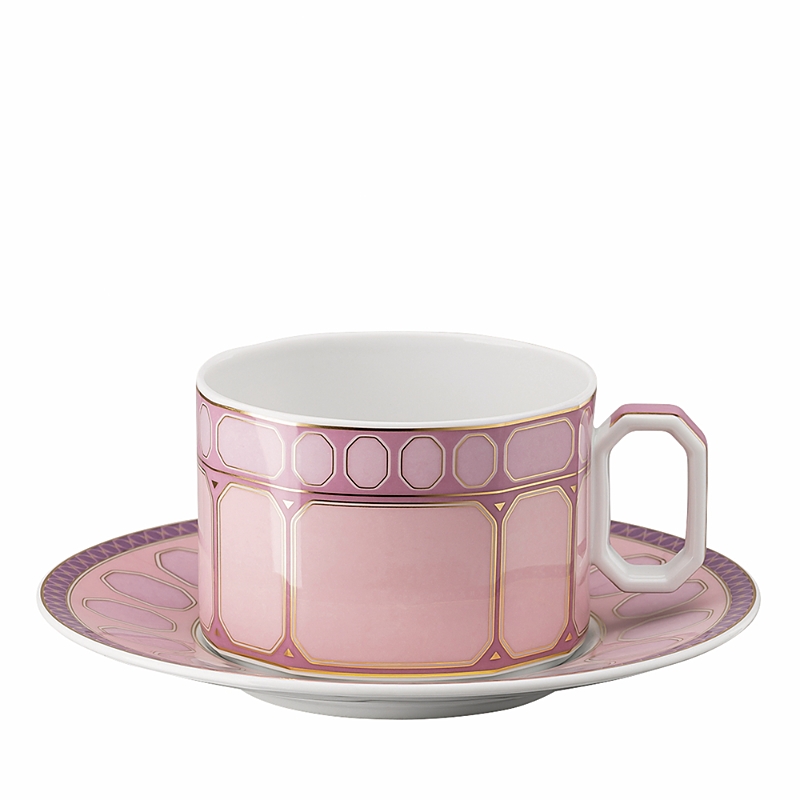 Rosenthal Swarovski Signum Teacup And Saucer In Pink