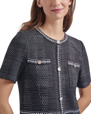 Plaid Button Front Sheath Dress