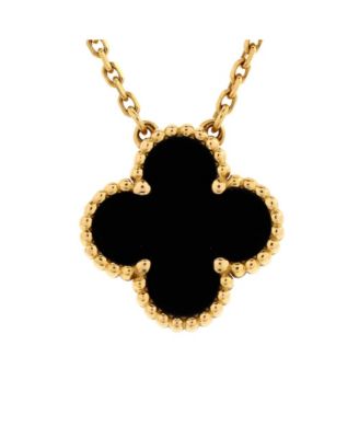 Pre-Owned Van Cleef & Arpels Vintage Alhambra Pendant Necklace 18K Gold and Onyx