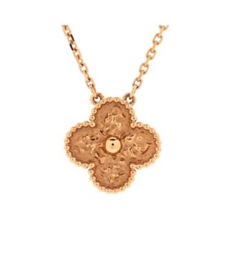 Pre-Owned Van Cleef & Arpels Vintage Alhambra Pendant Necklace 18K Rose Gold