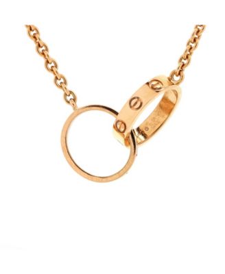 Pre-Owned Cartier Love Interlocking Necklace 18K Rose Gold