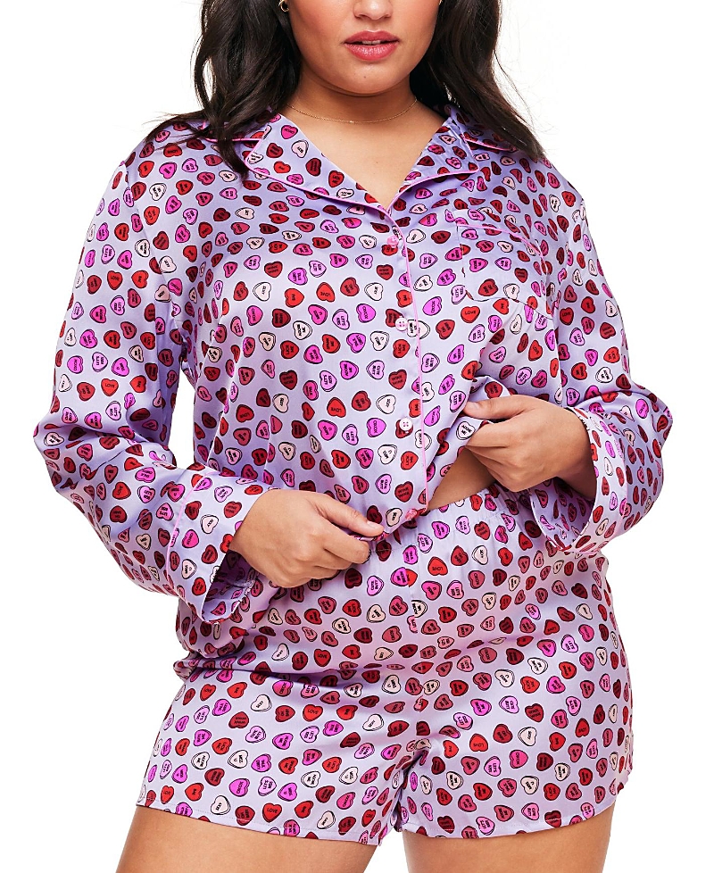 Shop Adore Me Sammi Women's Plus-size Pajama Set In Heart Purple