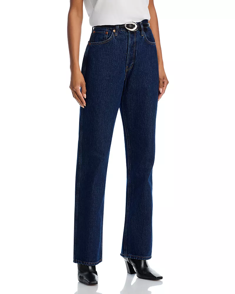 Re/Done 90s High Rise Loose Straight Jeans in Heritage Rinse